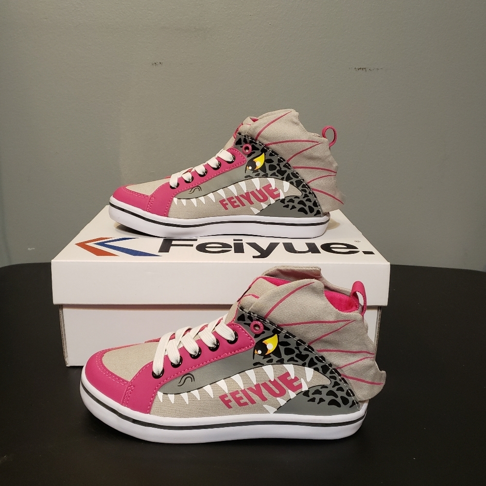 Feiyue Delta Mid Animal‎ Canvas Oversized Dragon Art Sneakers Kids 13